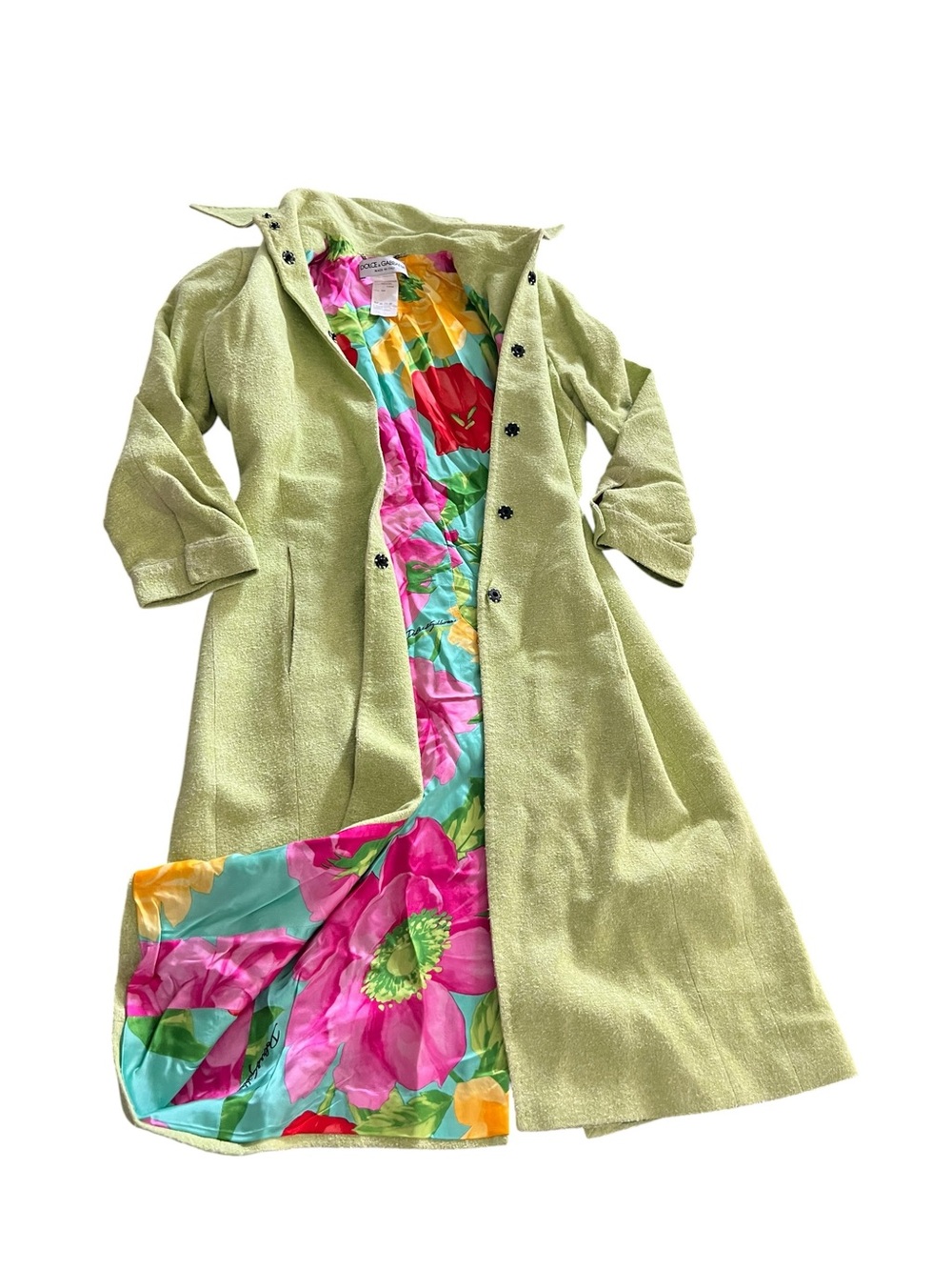 Dolce & Gabbana Silk green jacket spring coat luxury office work party